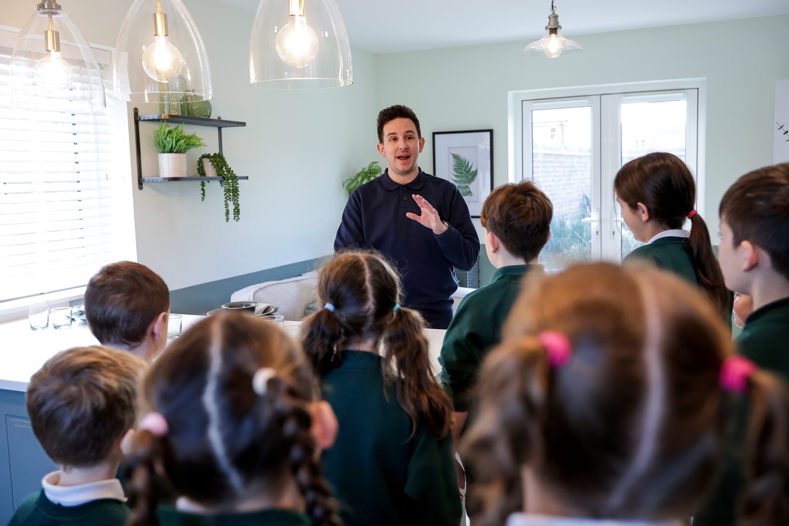 Matt Lunney of Bargate Homes speaking to Warsash Academy students during educational visit